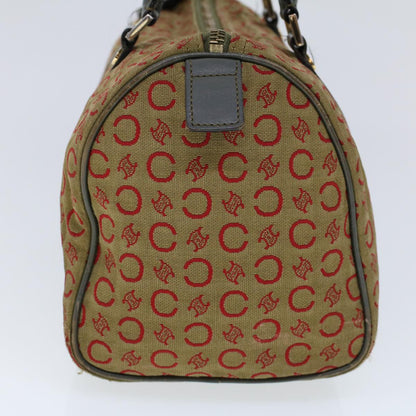 Luxury CELINE C Macadam Canvas Hand Bag Leather Khaki  53734