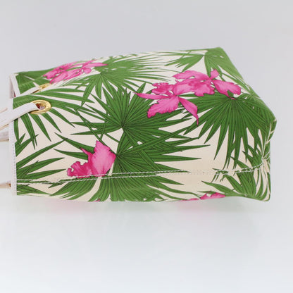 Luxury CELINE Botanical Pattern Tote Bag Canvas Green Pink  53737