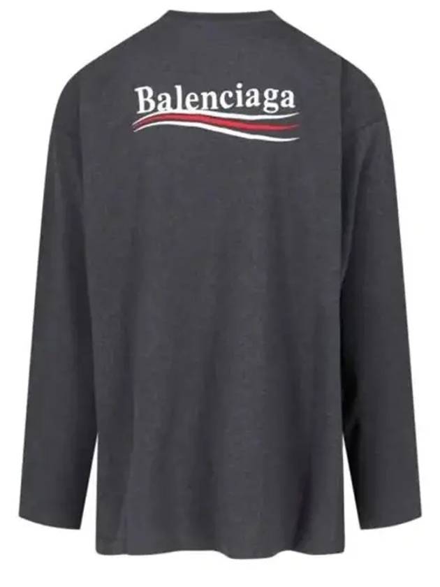 Luxury Balenciaga Trending 2025 Embroidered Logo Cotton Long Sleeve T-Shirt Grey