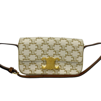 CELINE Shoulder Bag leather Ivory