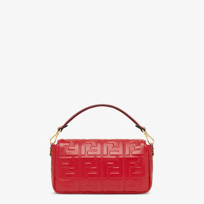 FENDI Red Leather Baguette