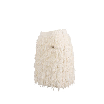 Chanel Size 36 21S No.5 Button Skirt Cotton/True Hemp/Polyamide Ecru LGHW