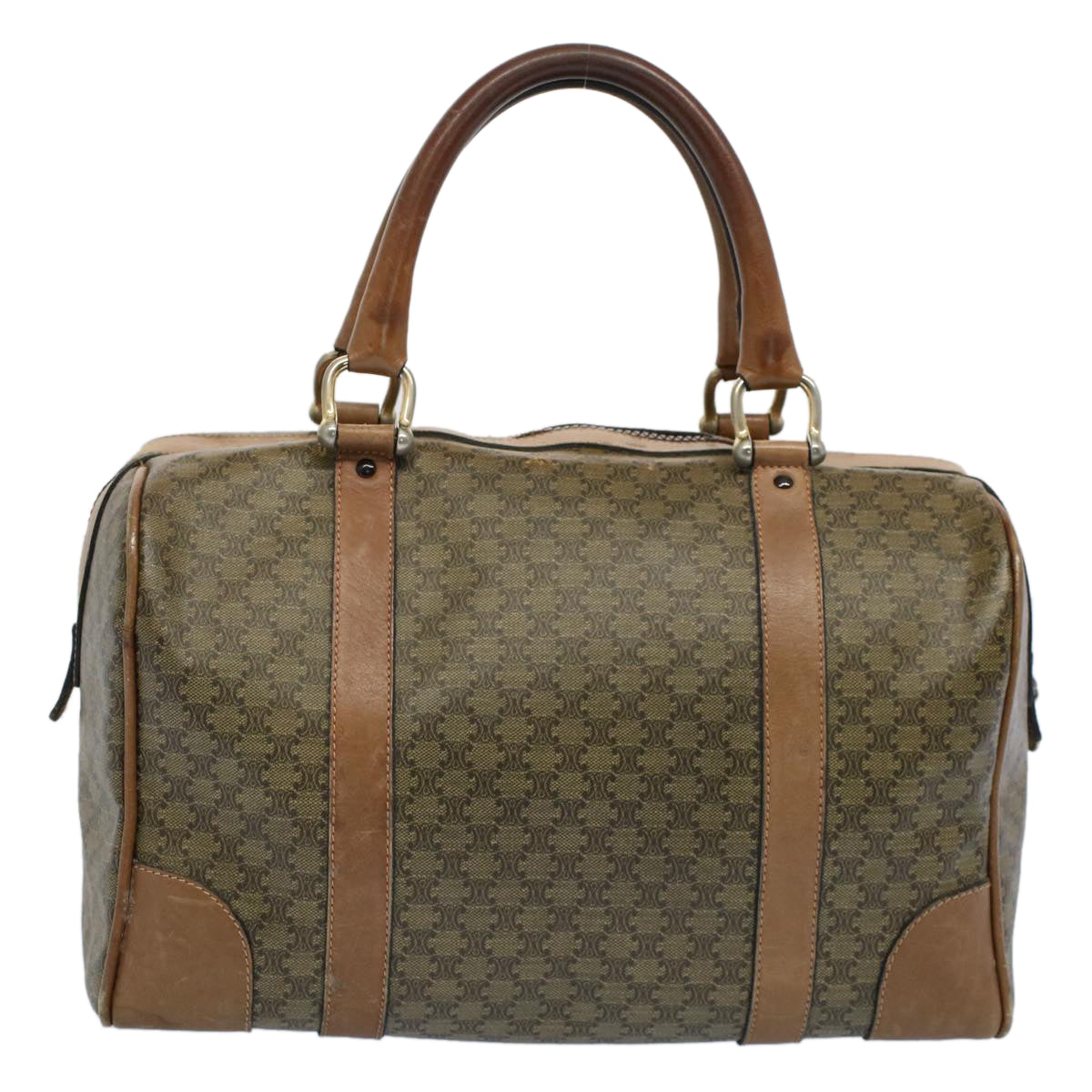 Luxury CELINE Macadam Canvas Hand Bag Brown  54043