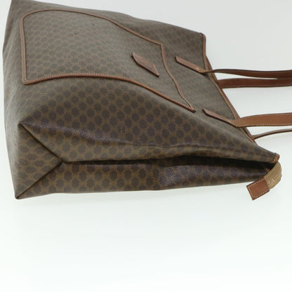 Luxury CELINE Macadam Canvas Shoulder Bag PVC Leather Brown  54121