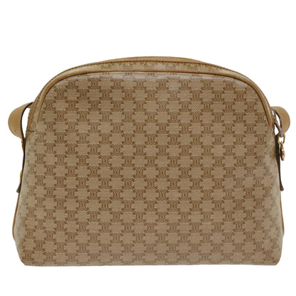 Luxury CELINE Macadam Canvas Shoulder Bag Beige  54135