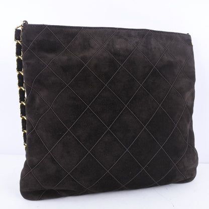 CHANEL Shoulder Bag Suede Brown fringe ChainShoulder Women
