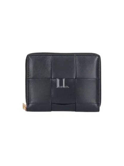 Luxury Bottega Veneta Intrecciato Zip Around Half Wallet Black