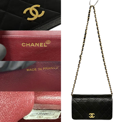 CHANEL Shoulder Bag lambskin black COCO Mark Matrasse Women