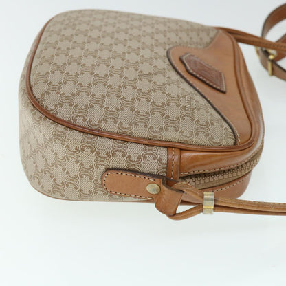 Luxury CELINE Macadam Canvas Shoulder Bag Beige  54801