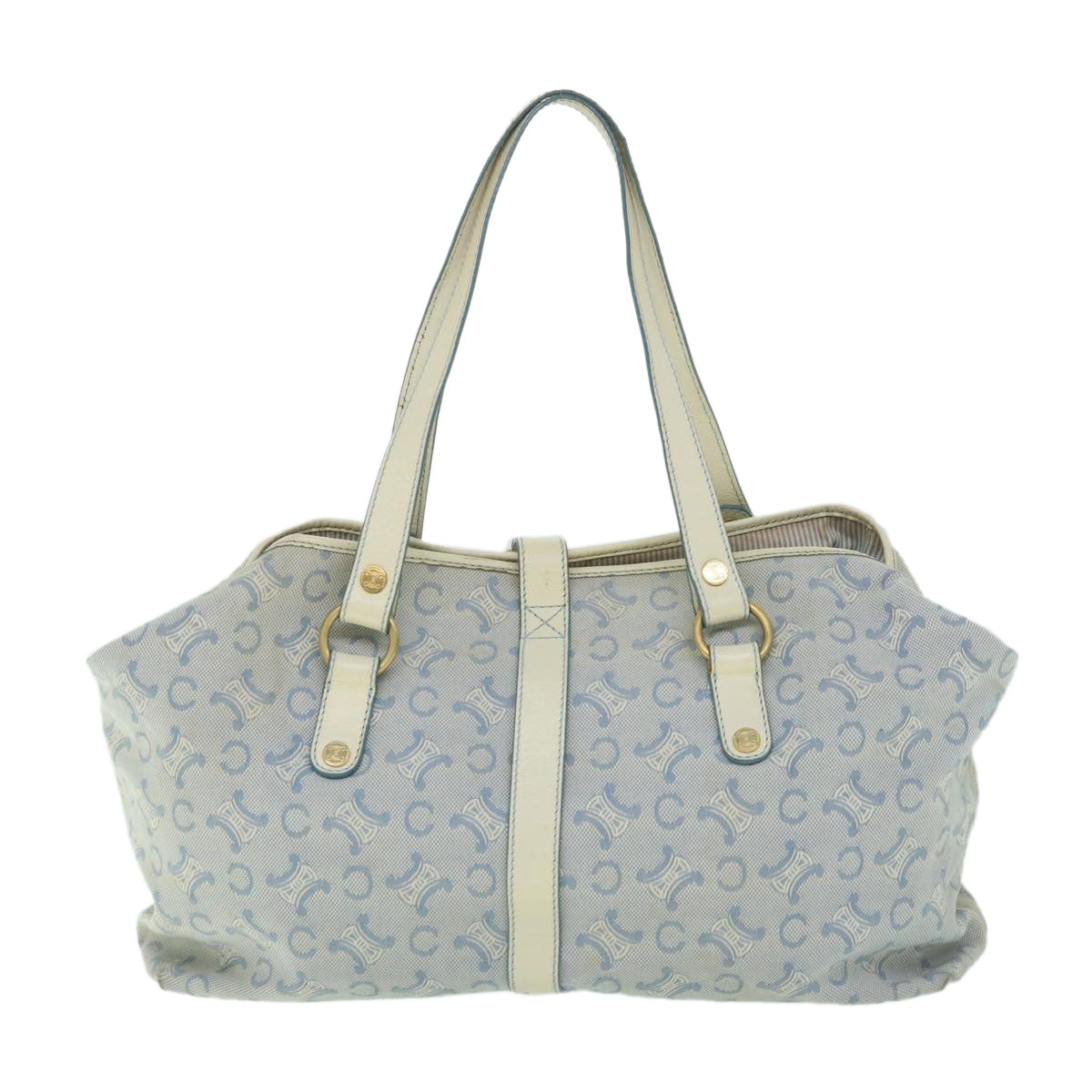 Luxury CELINE C Macadam Canvas Tote Bag Blue  54807