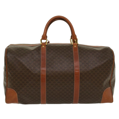 Luxury CELINE Macadam Canvas Boston Bag PVC Leather Brown  54831