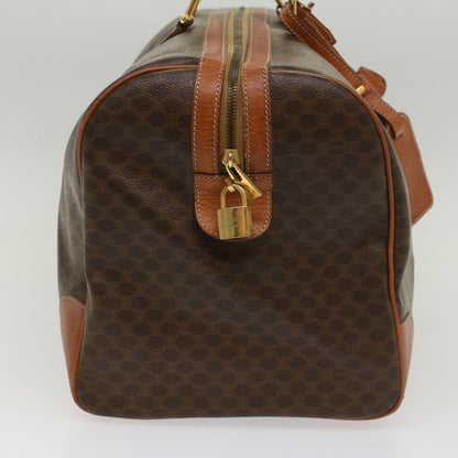 Luxury CELINE Macadam Canvas Boston Bag PVC Leather Brown  54831