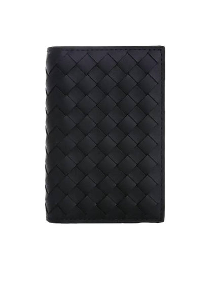 Luxury Bottega Veneta Intrecciato Card Wallet Black