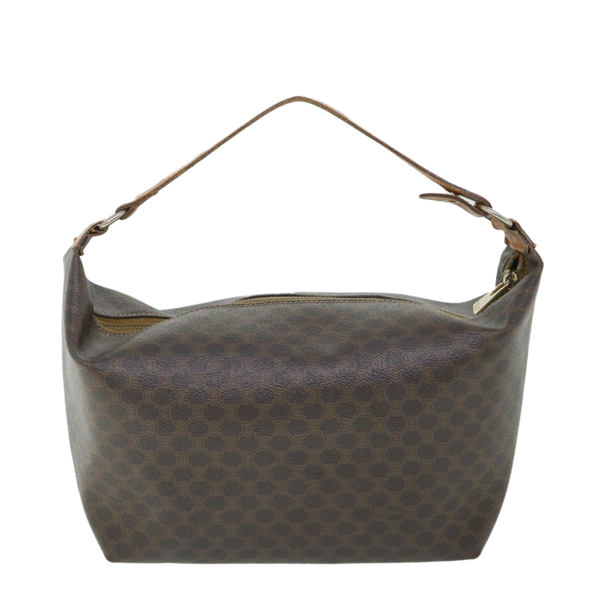 Luxury CELINE Macadam Canvas Shoulder Bag PVC Leather Brown  54855