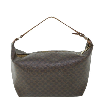 Luxury CELINE Macadam Canvas Shoulder Bag PVC Leather Brown  54855