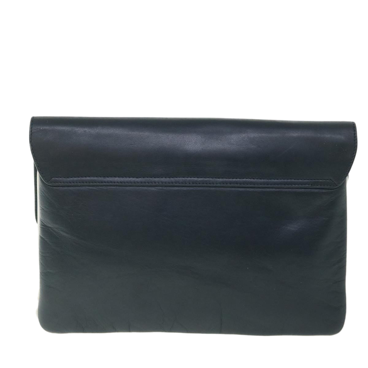 Luxury CELINE Horse Carriage Clutch Bag Leather Navy  54881