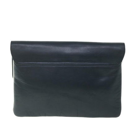 Luxury CELINE Horse Carriage Clutch Bag Leather Navy  54881