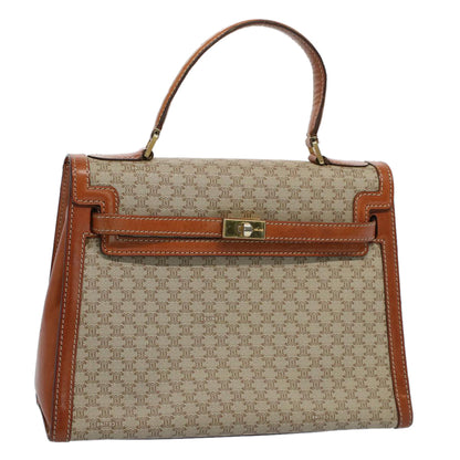 Luxury CELINE Macadam Canvas Hand Bag PVC Leather Beige Brown  54903