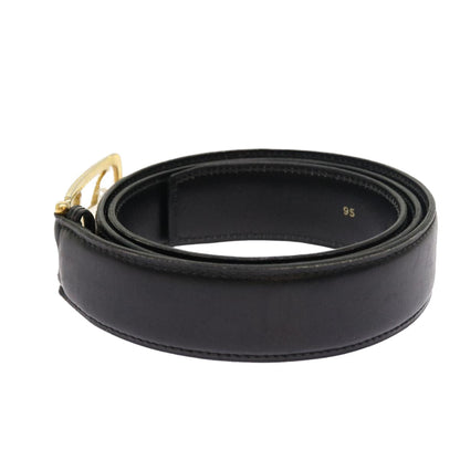 Luxury CELINE Horse Carriage Belt Leather 35.4""-37.8"" Black Gold  54945