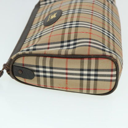 Luxury BurberrySs Nova Check Clutch Bag Canvas Leather Beige Brown Auth 54952