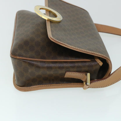 Luxury CELINE Macadam Canvas Shoulder Bag PVC Leather Brown  54959