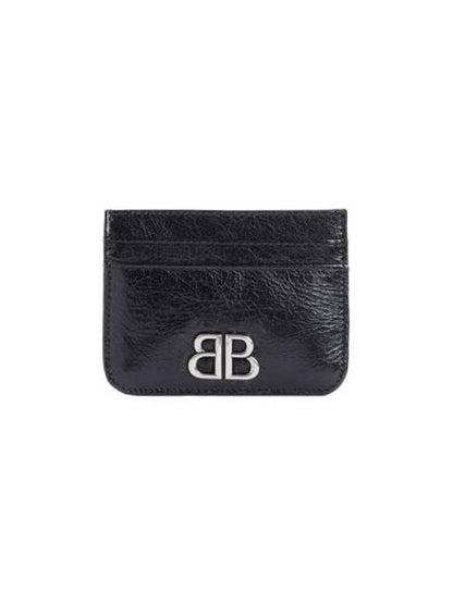Luxury Balenciaga Trending 2025 BB Logo Card Wallet Black