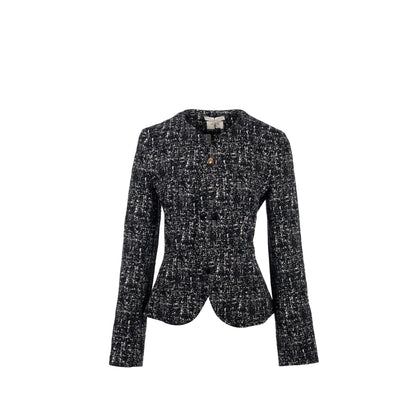 Bottega Veneta size 40 Jacquared Jacket wool / cotton back / white