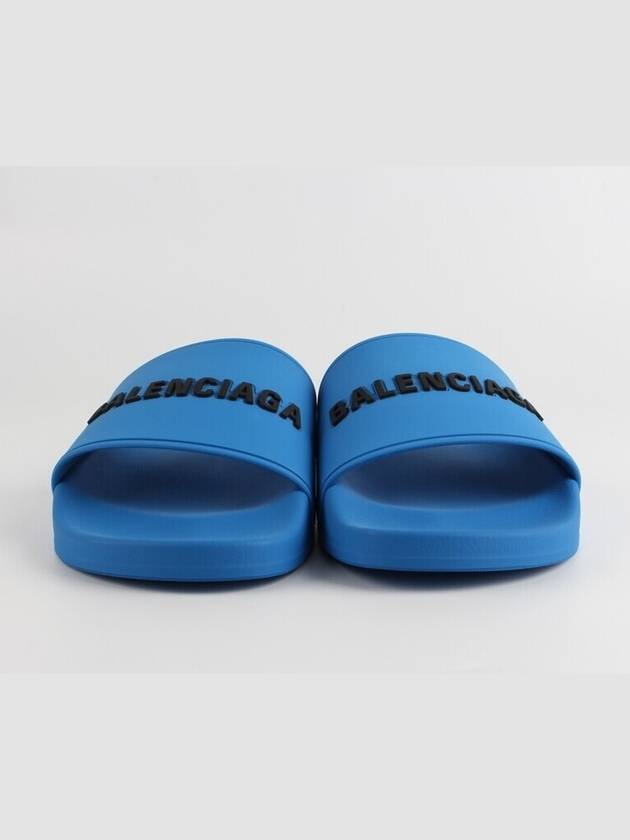 Luxury Balenciaga Trending 2025 logo slippers blue 40 250
