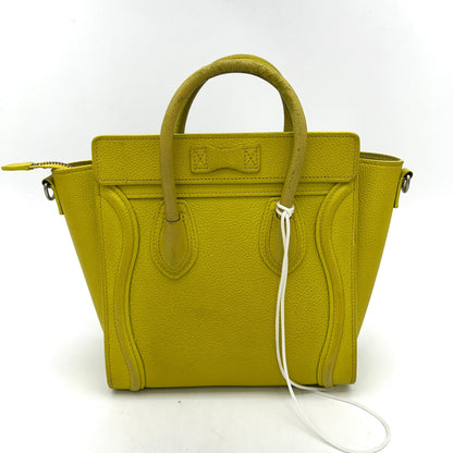 Luxury CELINE Leather Luggage Nano - Yellow Totes, Handbags LA33405
