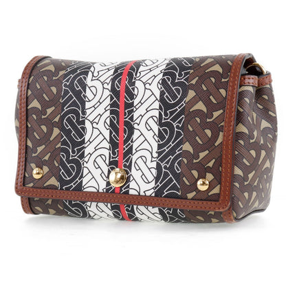 BURBERRY Shoulder Bag PVC , Calfskin Brown / black / white / red Monogram Women
