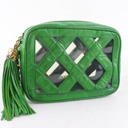CHANEL Shoulder Bag lambskin Green fringe ChainShoulder Women