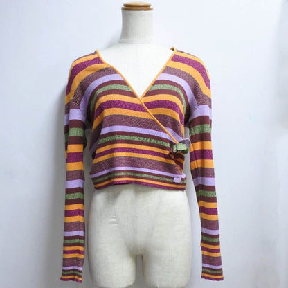 CHANEL knit P17171V00904 Cotton, Rayon, Polyester multicolor border Kashcourt Women 42