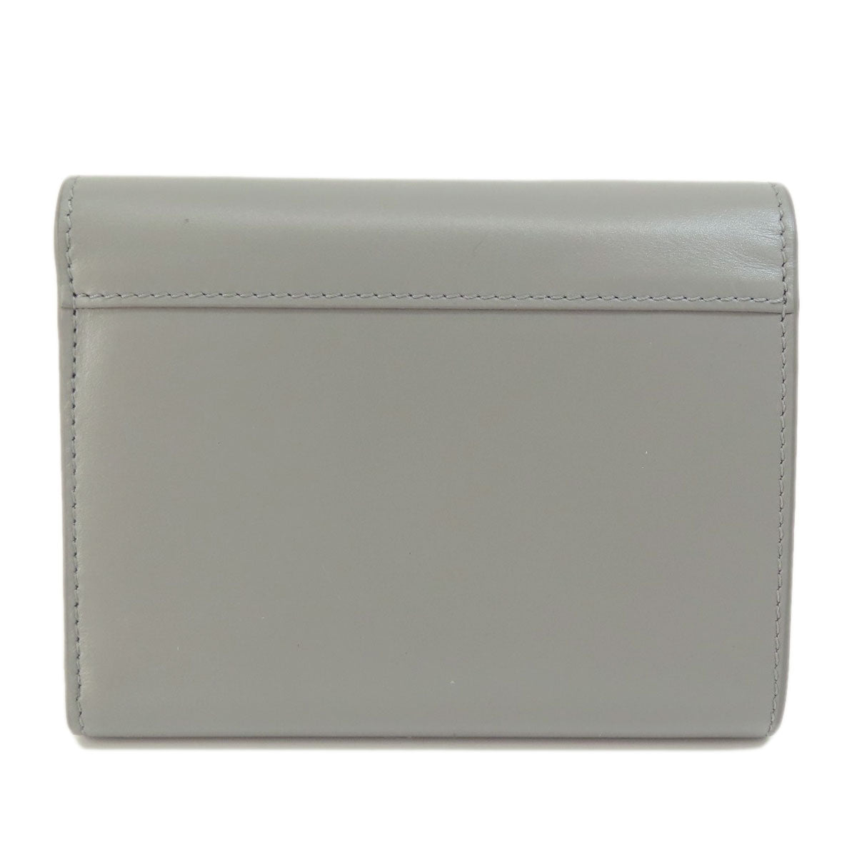 CELINE Bifold Wallet leather gray CMetal Women