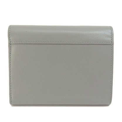 CELINE Bifold Wallet leather gray CMetal Women