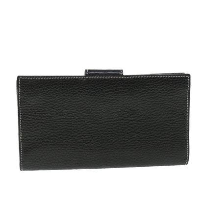 Luxury CELINE Long Wallet Leather Black  55628