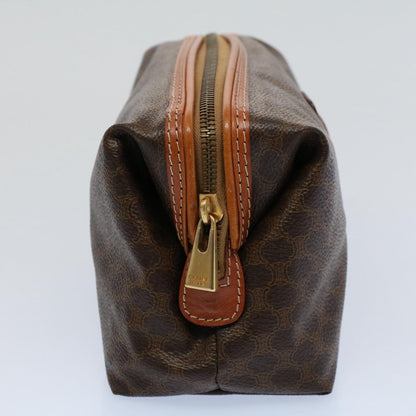 Luxury CELINE Macadam Canvas Pouch PVC Leather Brown  55629