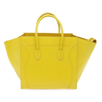 Luxury CELINE Gauge Phantom Hand Bag Leather Yellow  55633