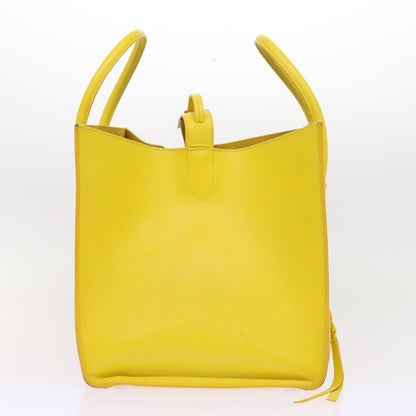 Luxury CELINE Gauge Phantom Hand Bag Leather Yellow  55633