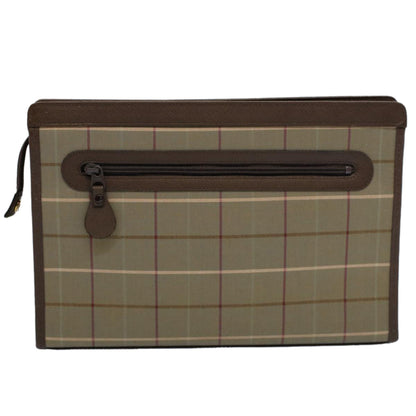 Luxury BurberrySs Nova Check Clutch Bag Nylon Canvas Green Auth 55670
