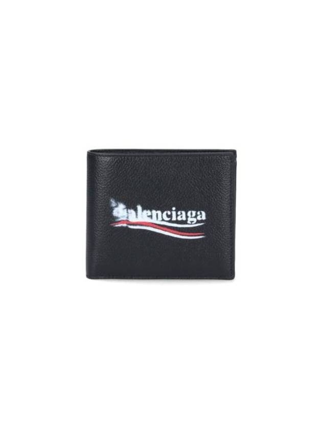 Luxury Balenciaga Trending 2025 Wave Logo Half Wallet Black