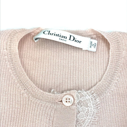 Dior cardigan Cashmere, Silk pink Lace Knit Women I 40