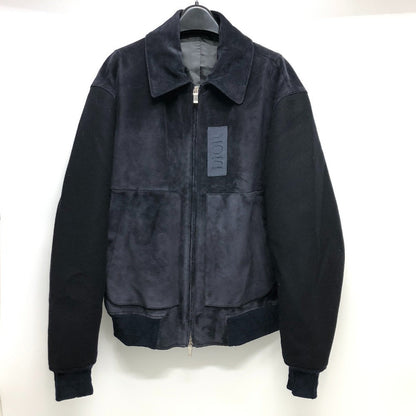 Dior Jacket 383L419A0686 Suede / leather Navy 23AW Tape Logo Suede mens 48