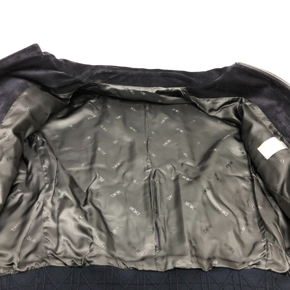Dior Jacket 383L419A0686 Suede / leather Navy 23AW Tape Logo Suede mens 48