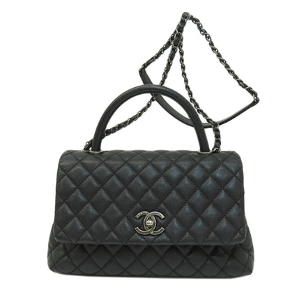 CHANEL Handbag Grained Calfskin Skin black Matrasse 2WAY