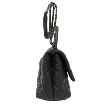 CHANEL Handbag Grained Calfskin Skin black Matrasse 2WAY