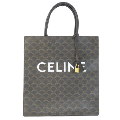 CELINE Tote Bag PVC Brown Bar Tikal Hippo Triomphe Women