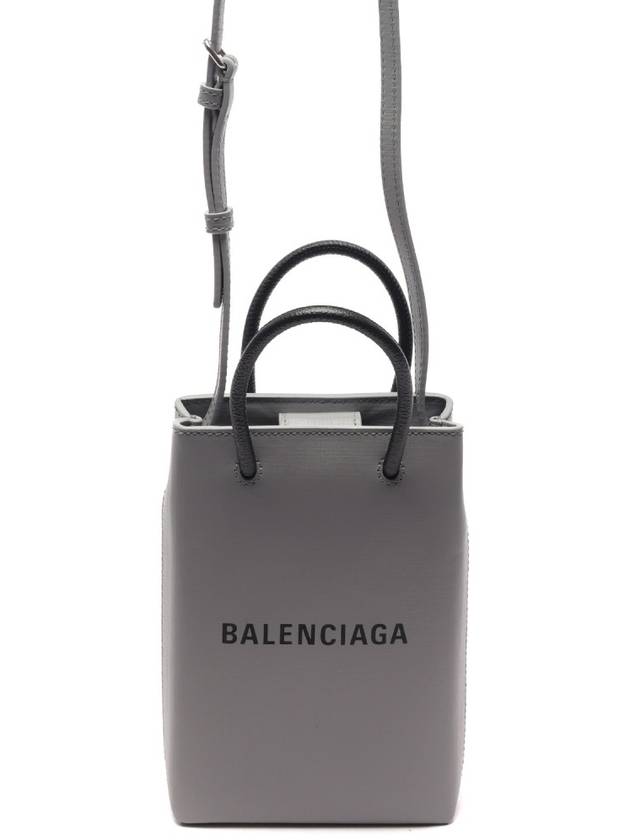 Luxury Balenciaga Trending 2025 Logo Print Phone Holder Small Cross Bag Grey