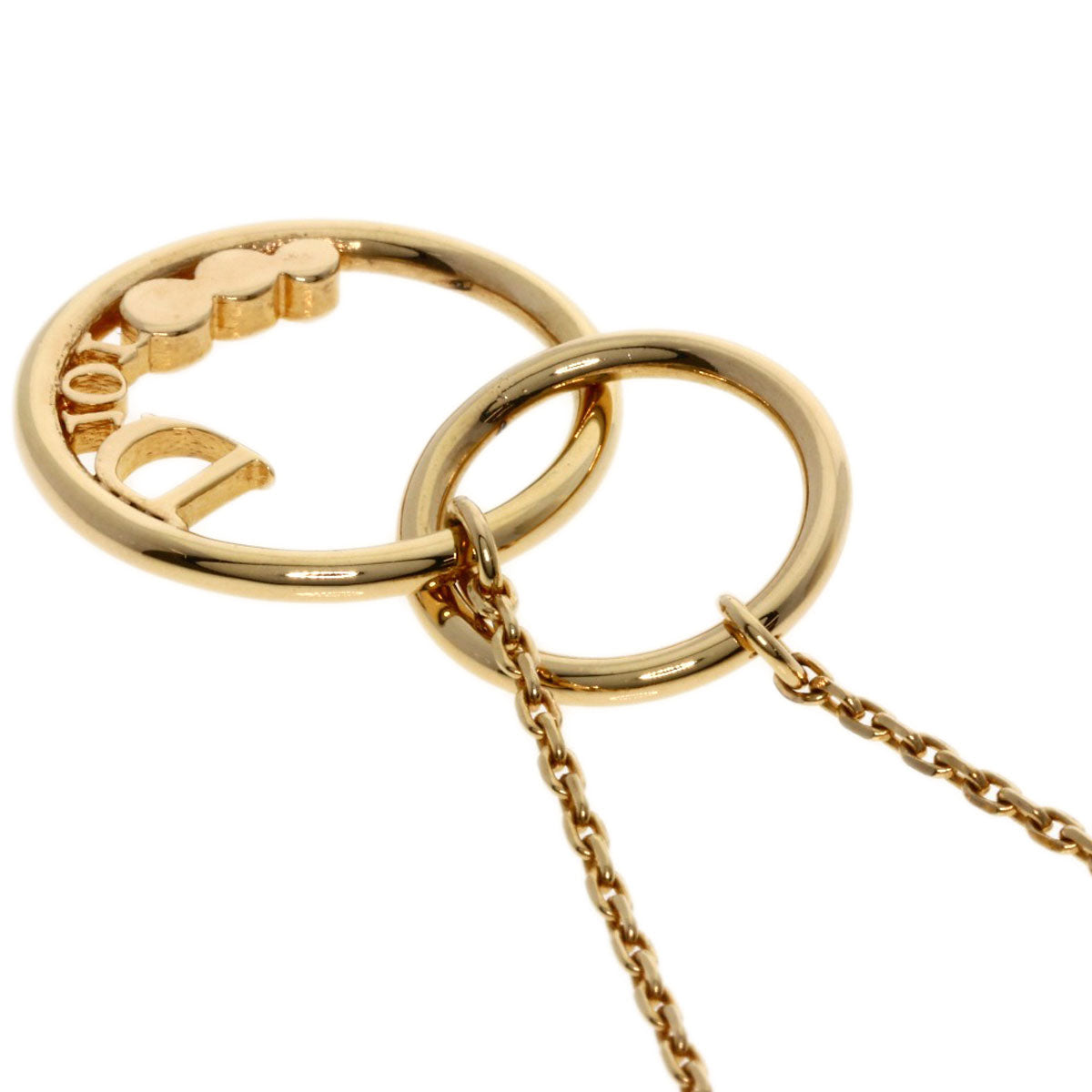 Christian Dior Necklace metallic gold Logo motif Women