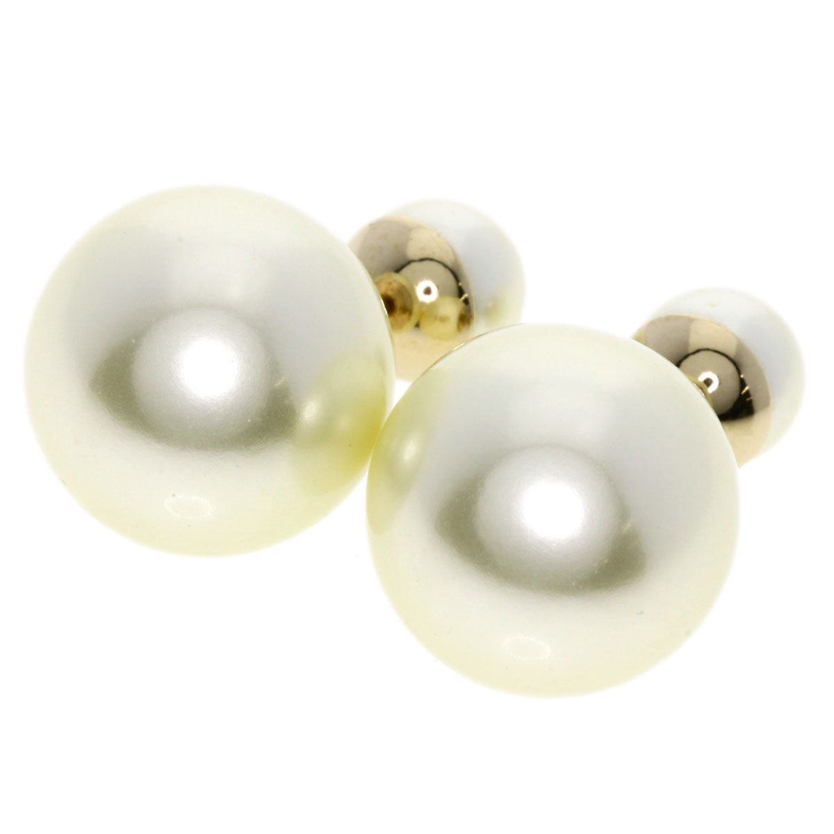 Christian Dior Pierce metallic gold Fake pearl Women