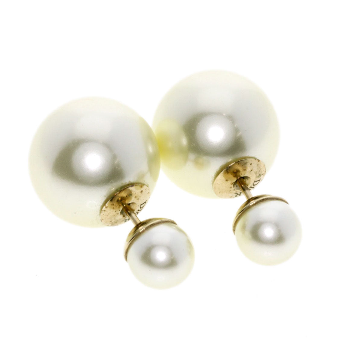 Christian Dior Pierce metallic gold Fake pearl Women